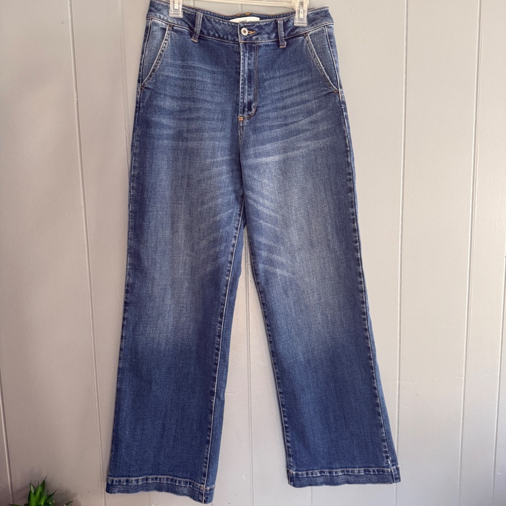 KanCan Wide Leg High Rise Trouser Jeans Dark Wash 90s Y2K 11/29 Business Casual